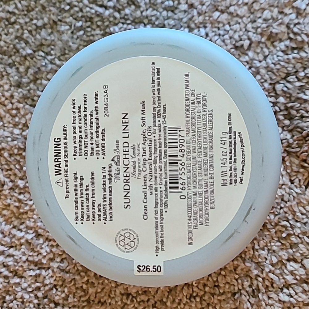 🎉Host Pick🎉 Bath & Body Works 3 Wick Candle SUNDRENCHED LINEN - Picture 5 of 5